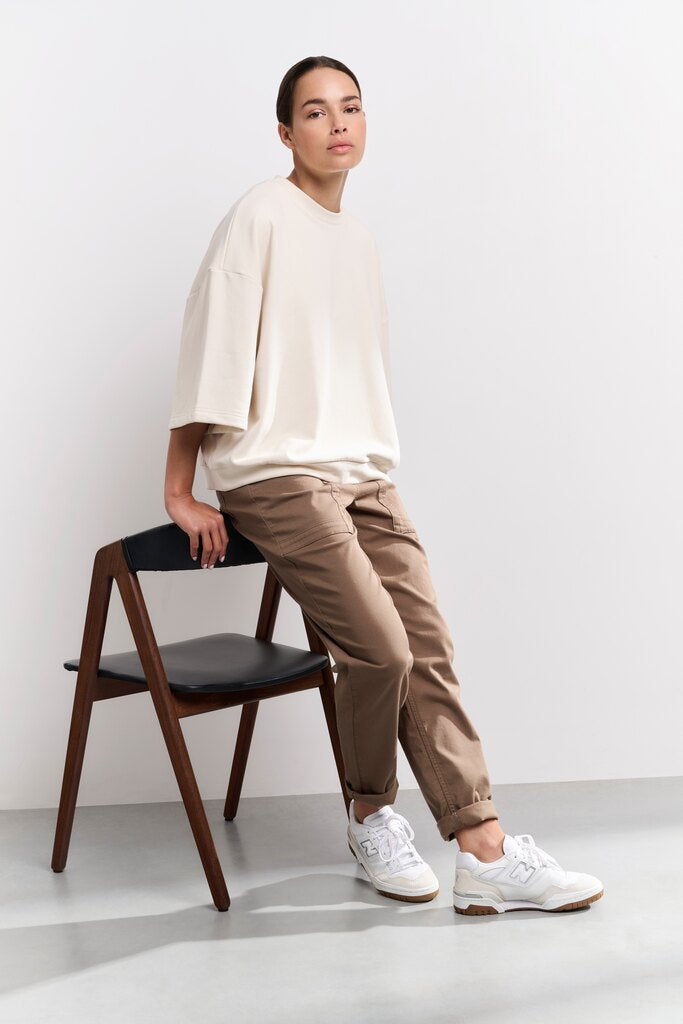 Yaya - Woven Trousers in Brown