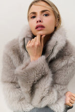 Load image into Gallery viewer, Yaya - Faux fur jacket with stand-up collar

