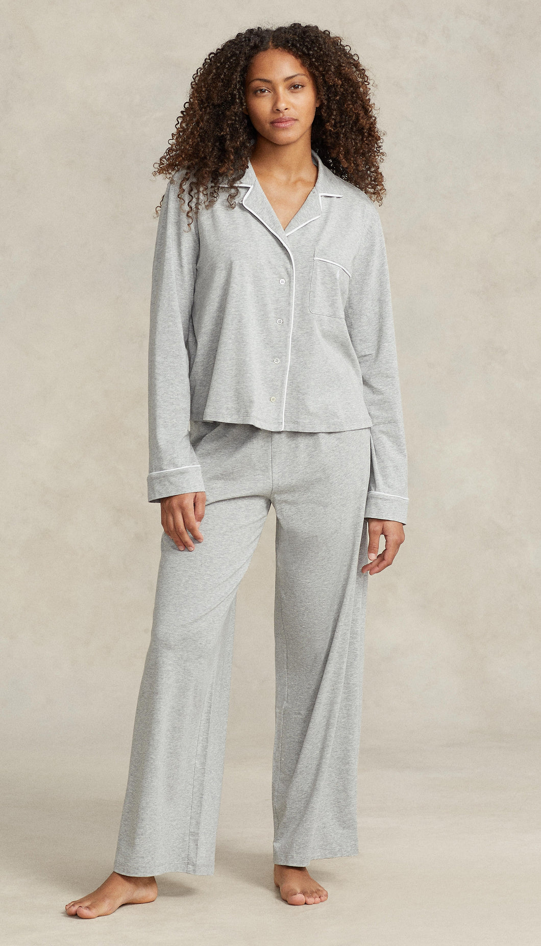 Polo Ralph Lauren Lounge - Long Sleeve Pyjama Set in Grey