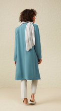 Load image into Gallery viewer, Yaya - Long blazer jacket with long sleeves, collar and pockets - Hydro Blue
