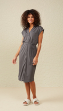 Load image into Gallery viewer, Yaya - Sleeveless dress with buttons, pockets and waist cord - Magnet Grey
