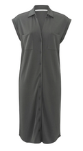 Load image into Gallery viewer, Yaya - Sleeveless dress with buttons, pockets and waist cord - Magnet Grey
