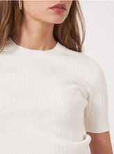 Load image into Gallery viewer, Repeat - Short Sleeve Rib Knit Top in White
