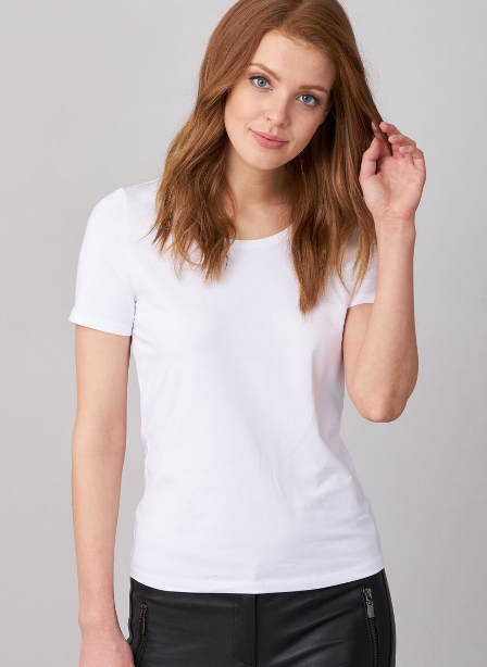 Repeat - Basic Cotton Crew Neck T-Shirt in White