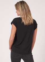 Load image into Gallery viewer, Repeat - Sleeveless Top With Round Neckline With Slit in Black
