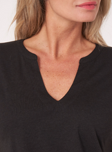 Load image into Gallery viewer, Repeat - Sleeveless Top With Round Neckline With Slit in Black
