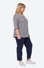 Load image into Gallery viewer, Eb&amp;Ive - Intrepid Stripe T-Shirt in Navy

