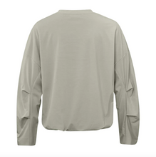 Load image into Gallery viewer, Yaya - Top with crewneck, long sleeves and pleated details
