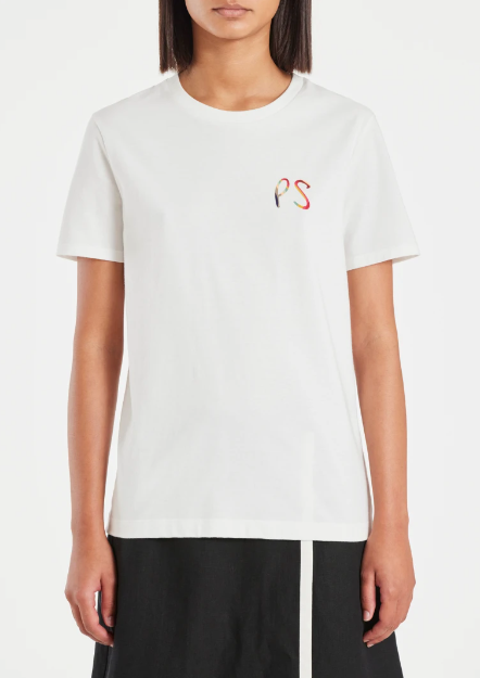 Ps Paul Smith - Women's White 'Swirl' PS Logo T-Shirt