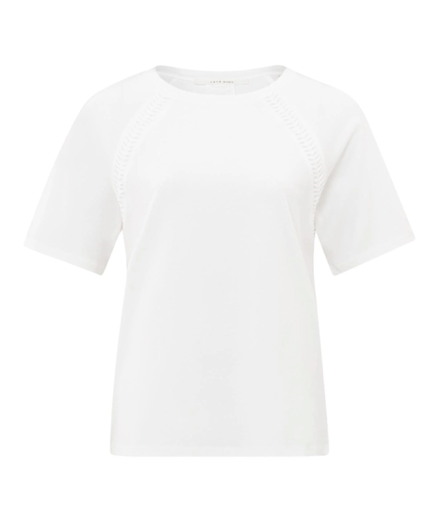 Yaya - T-shirt with round neck, short sleeves and braided detail