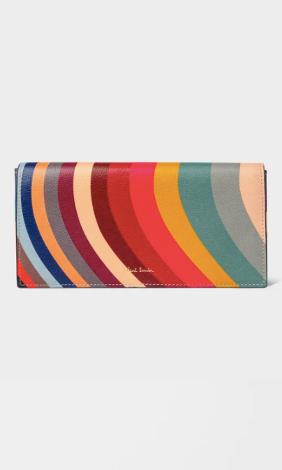 Ps Paul Smith - 'Swirl' Leather Tri-Fold Purse