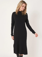 Load image into Gallery viewer, Repeat - Super fine rib knit dress with stand collar in Anthracite
