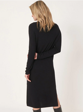 Load image into Gallery viewer, Repeat - Super fine rib knit dress with stand collar in Anthracite
