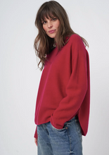 Load image into Gallery viewer, Repeat - Fine textured knit sweater with round hem in Cerise
