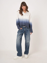 Load image into Gallery viewer, Repeat - Linen blend shirt with dip dye print in Blue/White
