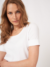 Load image into Gallery viewer, Repeat - Basic T-shirt with rolled up sleeves in White
