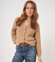 Load image into Gallery viewer, Repeat - Pure Cotton Textured Cardigan in Gold
