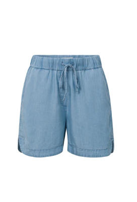 Yaya - Lightweight chambray shorts in Denim