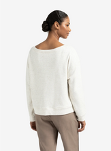 Load image into Gallery viewer, Yaya - Mélange sweatshirt with boat neckline and side slit in Off White

