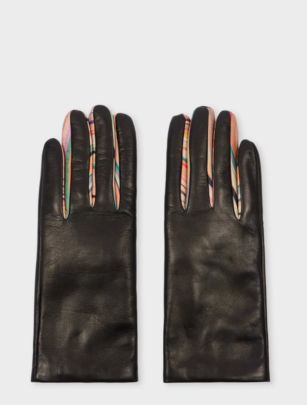 Ps Paul Smith - Women's Black Leather 'Swirl' Gloves