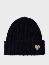 Load image into Gallery viewer, Ps By Paul Smith - Women&#39;s Navy Blue &#39;Swirl&#39; Heart Beanie Hat
