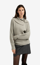 Load image into Gallery viewer, Yaya - Ribbed sweater with batwing sleeves and high collar
