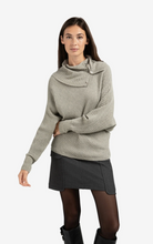 Load image into Gallery viewer, Yaya - Ribbed sweater with batwing sleeves and high collar
