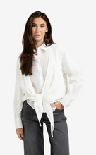Load image into Gallery viewer, Yaya - Layered blouse with tie detail and long sleeves
