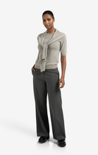 Load image into Gallery viewer, Yaya - Short sleeve sweater with fixed scarf detail
