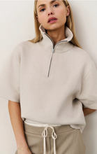 Load image into Gallery viewer, Yaya - Short sleeve sweater with collar and half zip
