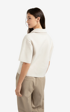 Load image into Gallery viewer, Yaya - Short sleeve sweater with collar and half zip
