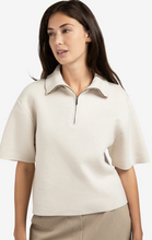 Load image into Gallery viewer, Yaya - Short sleeve sweater with collar and half zip
