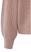 Load image into Gallery viewer, Yaya - Knitted sweater with ribbed sleeves and round neck in Blush
