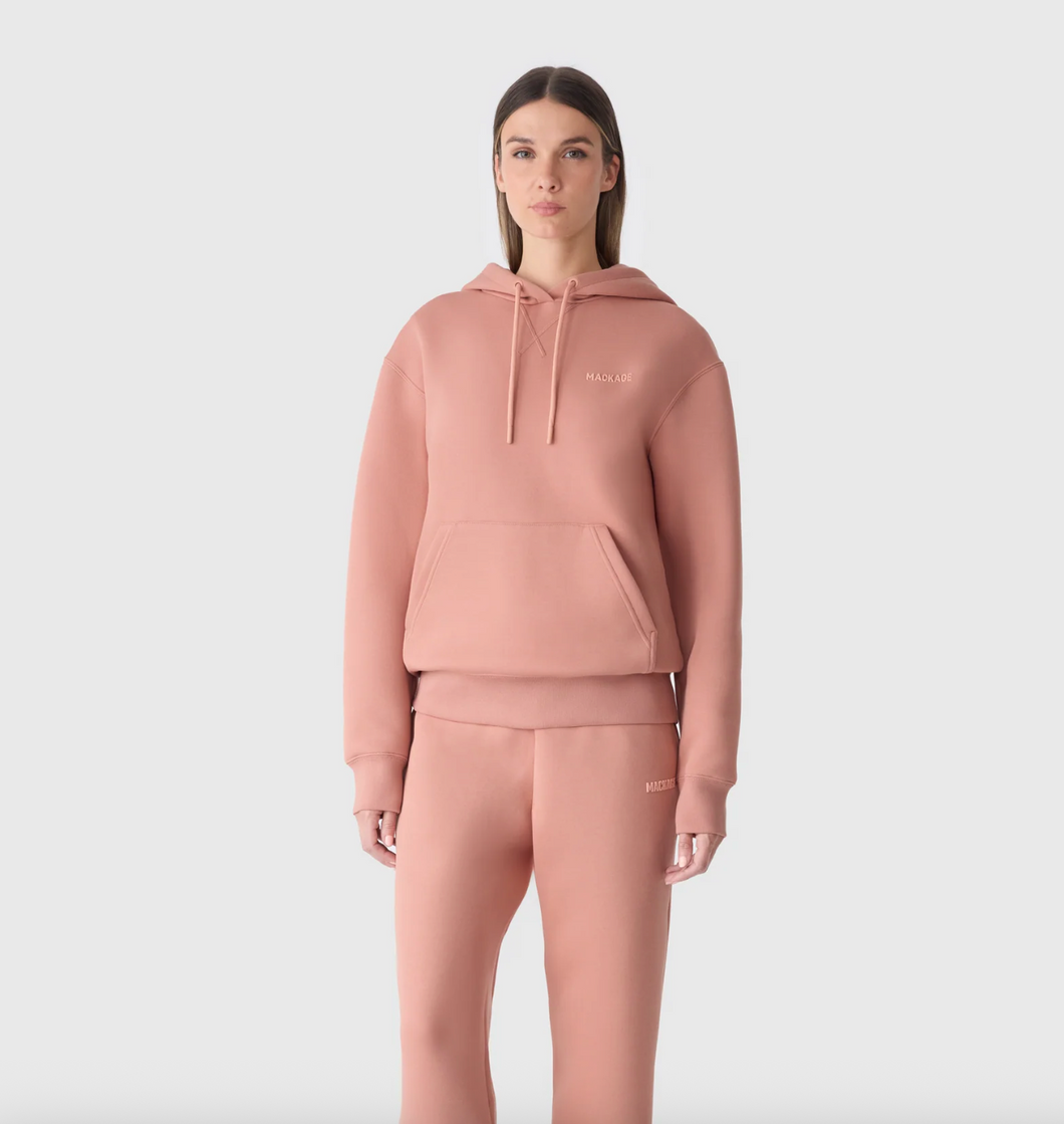 Mackage - ZOSIA Double-Face Jersey Logo Hoodie in Muted Clay
