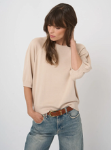 Load image into Gallery viewer, Repeat - Fine-Knit Cotton-Blend Top With Pleated Sleeves
