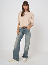 Load image into Gallery viewer, Repeat - Fine-Knit Cotton-Blend Top With Pleated Sleeves
