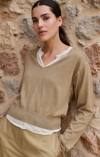 Load image into Gallery viewer, Yaya - Sweater with layered look and contrast neckline
