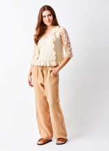Load image into Gallery viewer, Suzy D - Lauren Drawstring Palazzo Pants in Acorn

