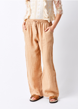 Load image into Gallery viewer, Suzy D - Lauren Drawstring Palazzo Pants in Acorn
