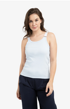Load image into Gallery viewer, Yaya - Ribbed singlet with ring details on the shoulder straps in Ice Blue
