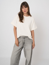 Load image into Gallery viewer, Repeat - French Terry Boxy T-Shirt With Rolled Sleeves in Ivory
