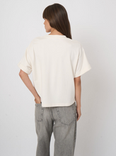 Load image into Gallery viewer, Repeat - French Terry Boxy T-Shirt With Rolled Sleeves in Ivory
