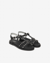 Load image into Gallery viewer, NeroGiardini - Studded Sandal in Black
