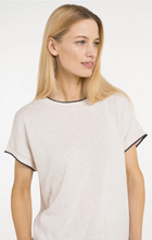 Load image into Gallery viewer, Yaya - Knitted top with short sleeves and rolled edges
