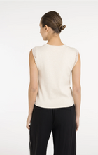 Load image into Gallery viewer, Yaya - Sleeveless knitted top with playful sleeve edge
