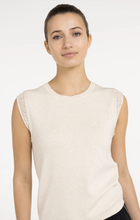 Load image into Gallery viewer, Yaya - Sleeveless knitted top with playful sleeve edge
