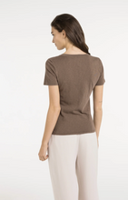 Load image into Gallery viewer, Yaya- Short sleeve T-shirt with subtle washed effect in Brown
