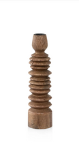 Load image into Gallery viewer, Yaya - Twisted mango wood candle holder Small
