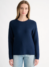 Load image into Gallery viewer, Kinross Cashmere - Micro Garter Hi Low Crew in Navy
