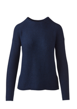Load image into Gallery viewer, Kinross Cashmere - Micro Garter Hi Low Crew in Navy
